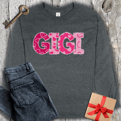 Long-sleeve Dark Heather / S Gigi Hearts Long Sleeve Tee