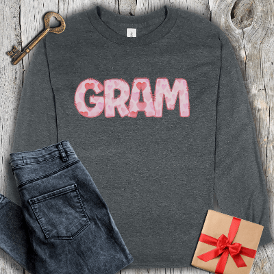 Long-sleeve Dark Heather / S Gram Watercolor Long Sleeve Tee