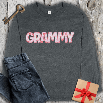 Long-sleeve Dark Heather / S Grammy Watercolor Long Sleeve Tee