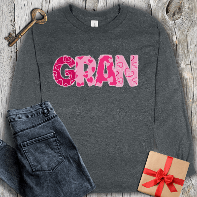 Long-sleeve Dark Heather / S Gran Hearts Long Sleeve Tee