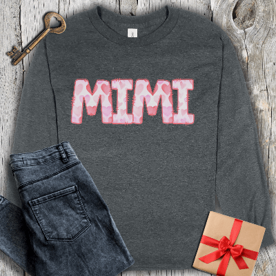 Long-sleeve Dark Heather / S Mimi Watercolor Long Sleeve Tee