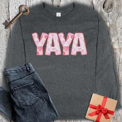 Long-sleeve Dark Heather / S Yaya Watercolor Long Sleeve Tee
