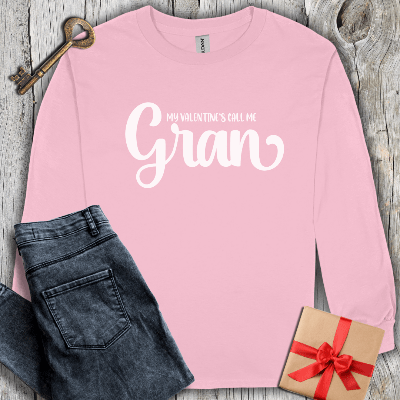 Long-sleeve Light Pink / S My Valentines Call Me Gran Long Sleeve Tee