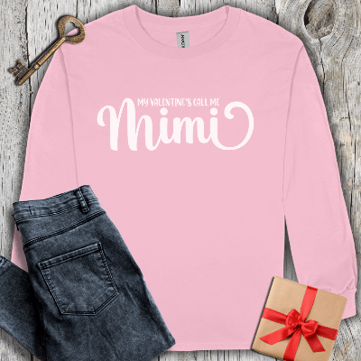 Long-sleeve Light Pink / S My Valentines Call Me Mimi Long Sleeve Tee