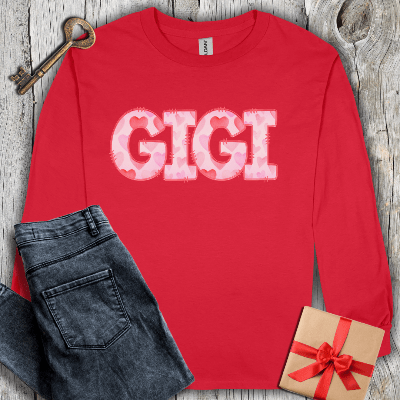 Long-sleeve Red / S Gigi Watercolor Long Sleeve Tee