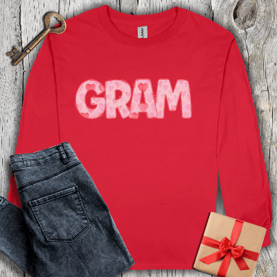 Long-sleeve Red / S Gram Watercolor Long Sleeve Tee