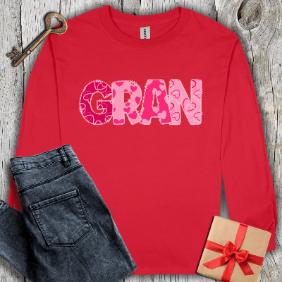 Long-sleeve Red / S Gran Hearts Long Sleeve Tee
