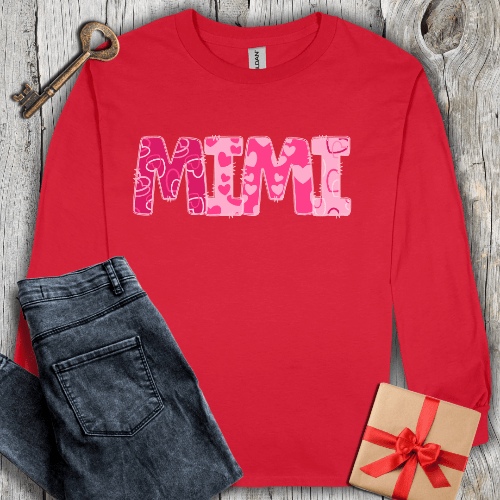 Long-sleeve Red / S Mimi Hearts Long Sleeve Tee