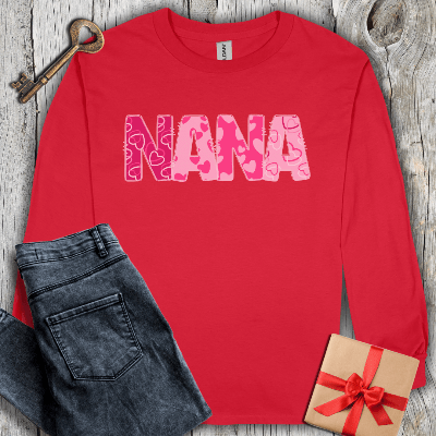 Long-sleeve Red / S Nana Hearts Long Sleeve Tee