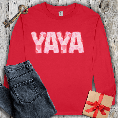 Long-sleeve Red / S Yaya Watercolor Long Sleeve Tee