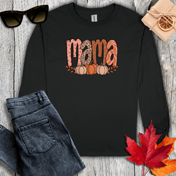 Long-sleeve S / Black Fall Mama Long Sleeve Tee