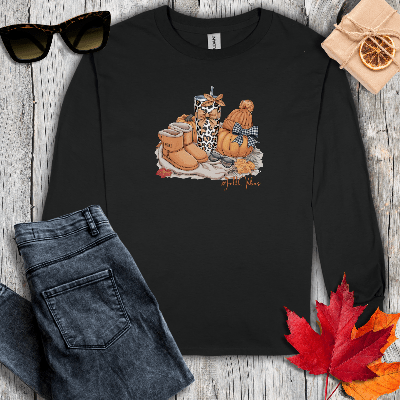Long-sleeve S / Black #FallVibes Long Sleeve Tee
