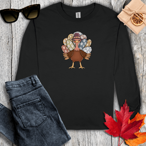 Long-sleeve S / Black Turkey with Pastel Long Sleeve Tee