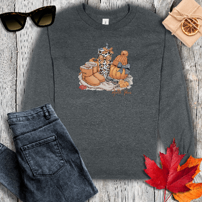 Long-sleeve S / Dark Heather #FallVibes Long Sleeve Tee
