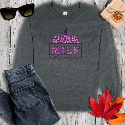 Long-sleeve S / Dark Heather MILF Long Sleeve Tee