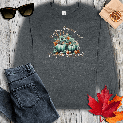 Long-sleeve S / Dark Heather Pumpkin Obsessed Long Sleeve Tee