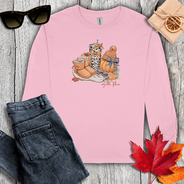Long-sleeve S / Light Pink #FallVibes Long Sleeve Tee