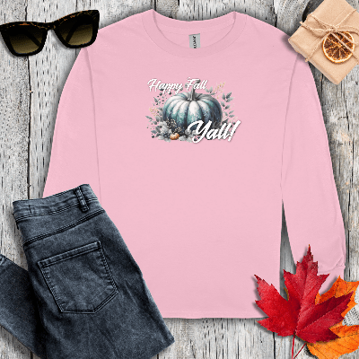 Long-sleeve S / Light Pink Happy Fall Yall Long Sleeve Tee