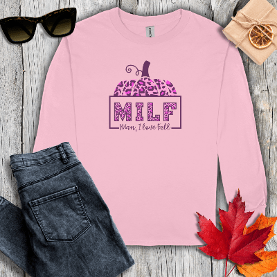 Long-sleeve S / Light Pink MILF Long Sleeve Tee