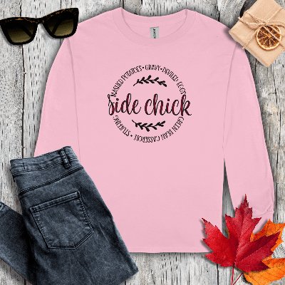 Long-sleeve S / Light Pink Side Chick Long Sleeve Tee