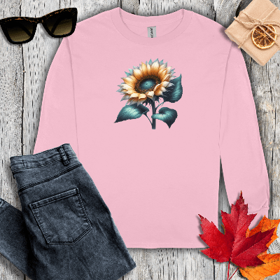 Long-sleeve S / Light Pink Sunflower Long Sleeve Tee