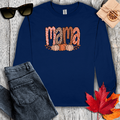 Long-sleeve S / Navy Fall Mama Long Sleeve Tee