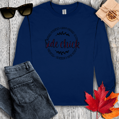 Long-sleeve S / Navy Side Chick Long Sleeve Tee