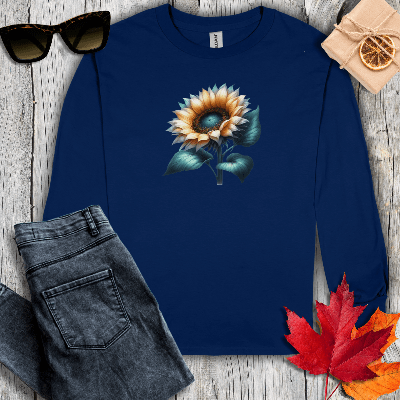 Long-sleeve S / Navy Sunflower Long Sleeve Tee