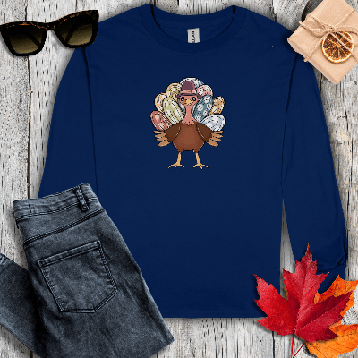 Long-sleeve S / Navy Turkey with Pastel Long Sleeve Tee