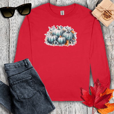 Long-sleeve S / Red Four Pumpkins Long Sleeve Tee