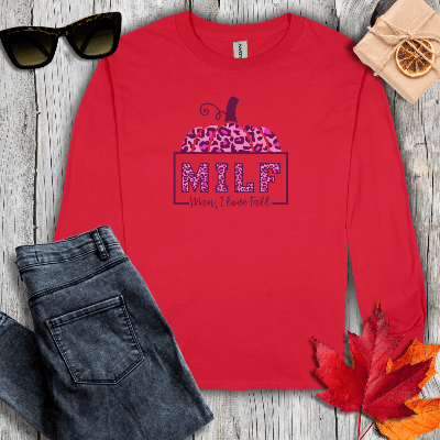 Long-sleeve S / Red MILF Long Sleeve Tee
