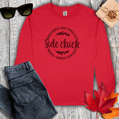 Long-sleeve S / Red Side Chick Long Sleeve Tee