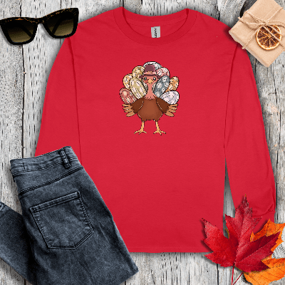 Long-sleeve S / Red Turkey with Pastel Long Sleeve Tee