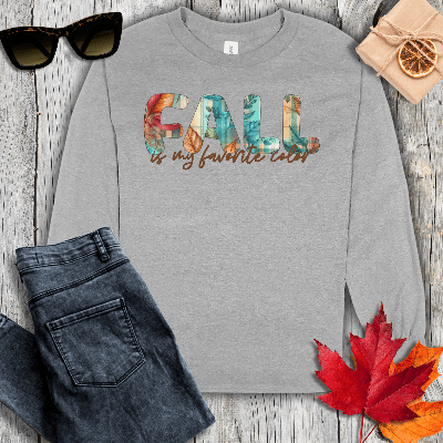 Long-sleeve S / Sport Grey Fall Is My Favorite Color Long Sleeve Tee