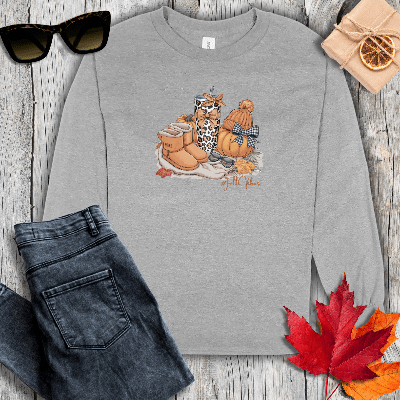Long-sleeve S / Sport Grey #FallVibes Long Sleeve Tee