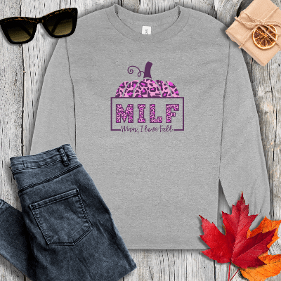 Long-sleeve S / Sport Grey MILF Long Sleeve Tee