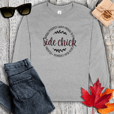 Long-sleeve S / Sport Grey Side Chick Long Sleeve Tee
