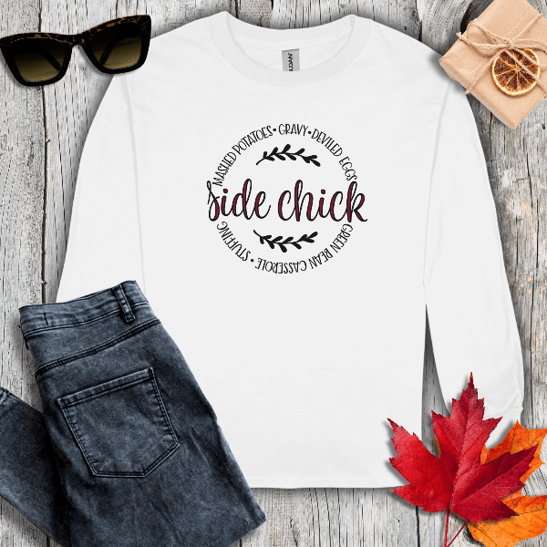Long-sleeve S / White Side Chick Long Sleeve Tee