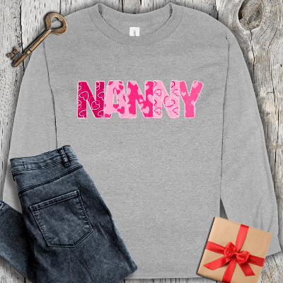 Long-sleeve Sport Grey / S Nanny Hearts Long Sleeve Tee