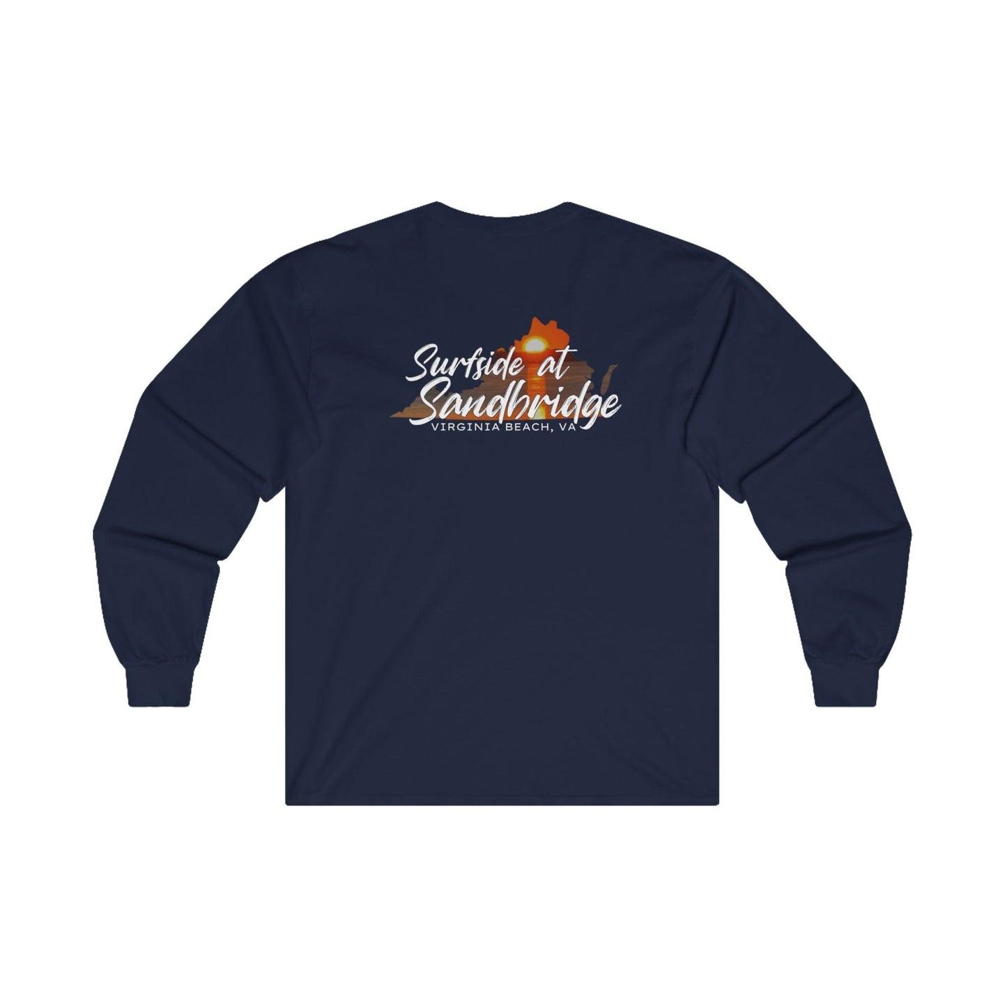 Long-sleeve Surfside at Sandbridge Virginia Outline Long Sleeve Tee