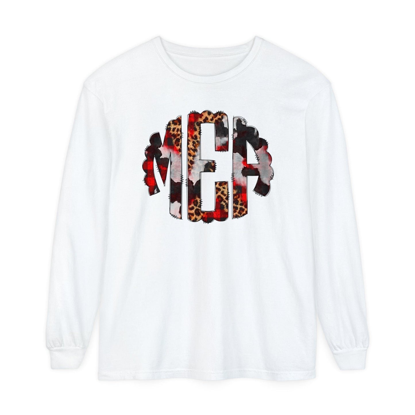 Long-sleeve White / S Christmas Initials Comfort Colors® Long Sleeve Tee