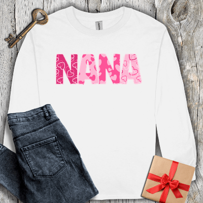 Long-sleeve White / S Nana Hearts Long Sleeve Tee
