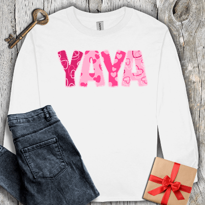 Long-sleeve White / S Yaya Hearts Long Sleeve Tee