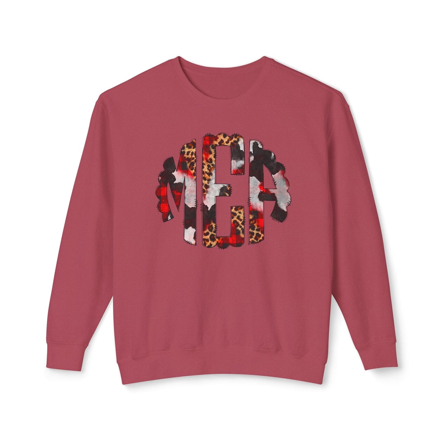 Sweatshirt Crimson / L Christmas Initials Comfort Colors® Sweatshirt