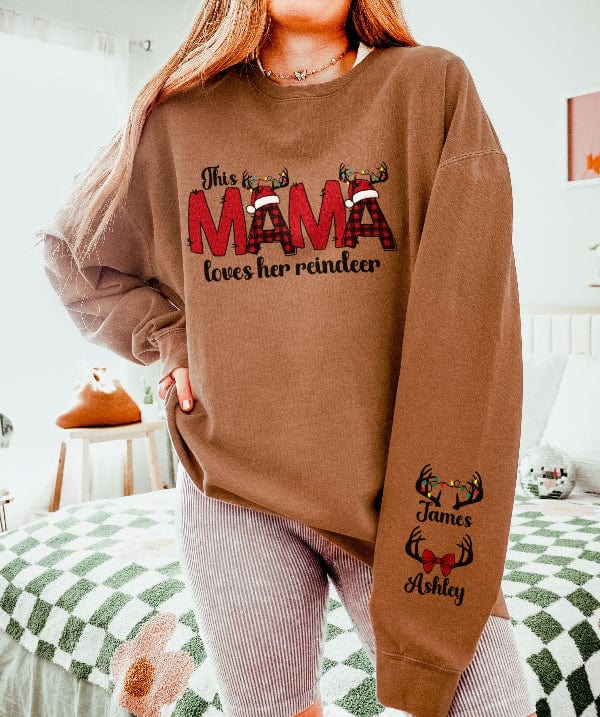 Sweatshirt Espresso / S Mama's Reindeer Comfort ColorsĀ® Sweatshirt