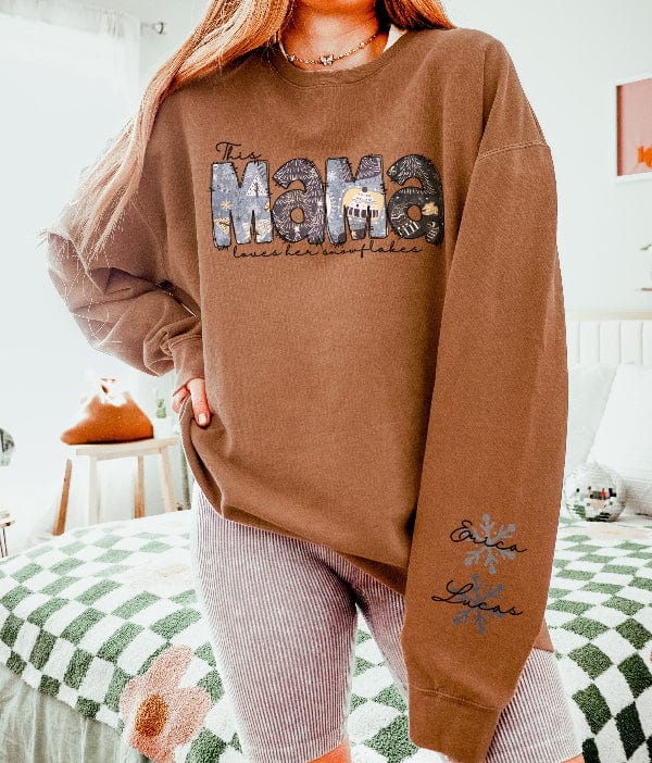 Sweatshirt Espresso / S Mama's Snowflakes Comfort ColorsĀ® Sweatshirt