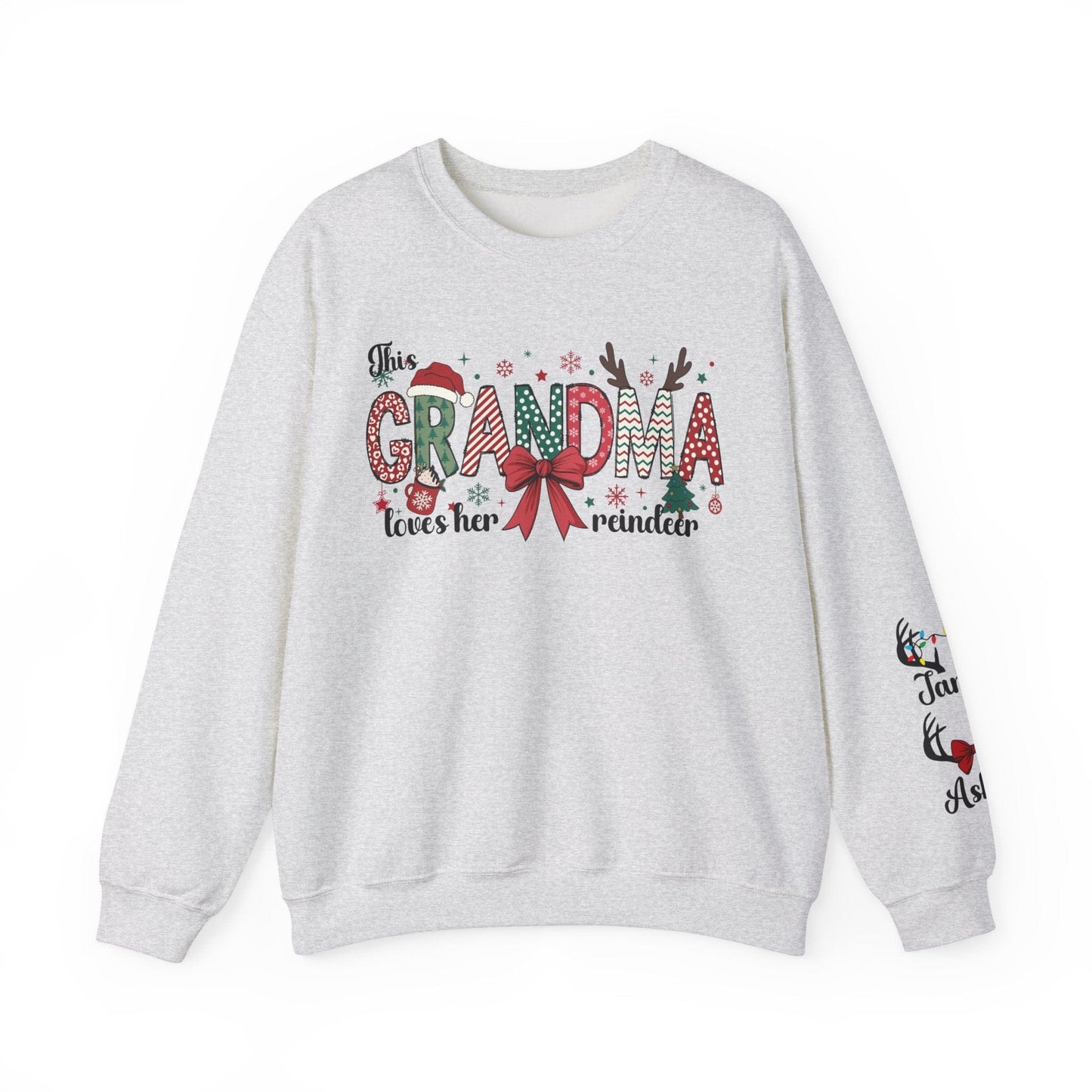 Sweatshirt S / Ash Grandma's Reindeer Custom Order