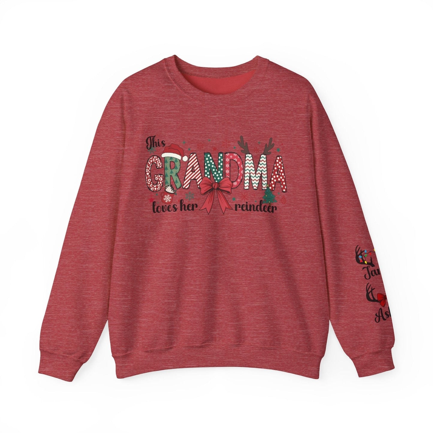 Sweatshirt S / Heather Sport Scarlet Red Grandma's Reindeer Custom Order