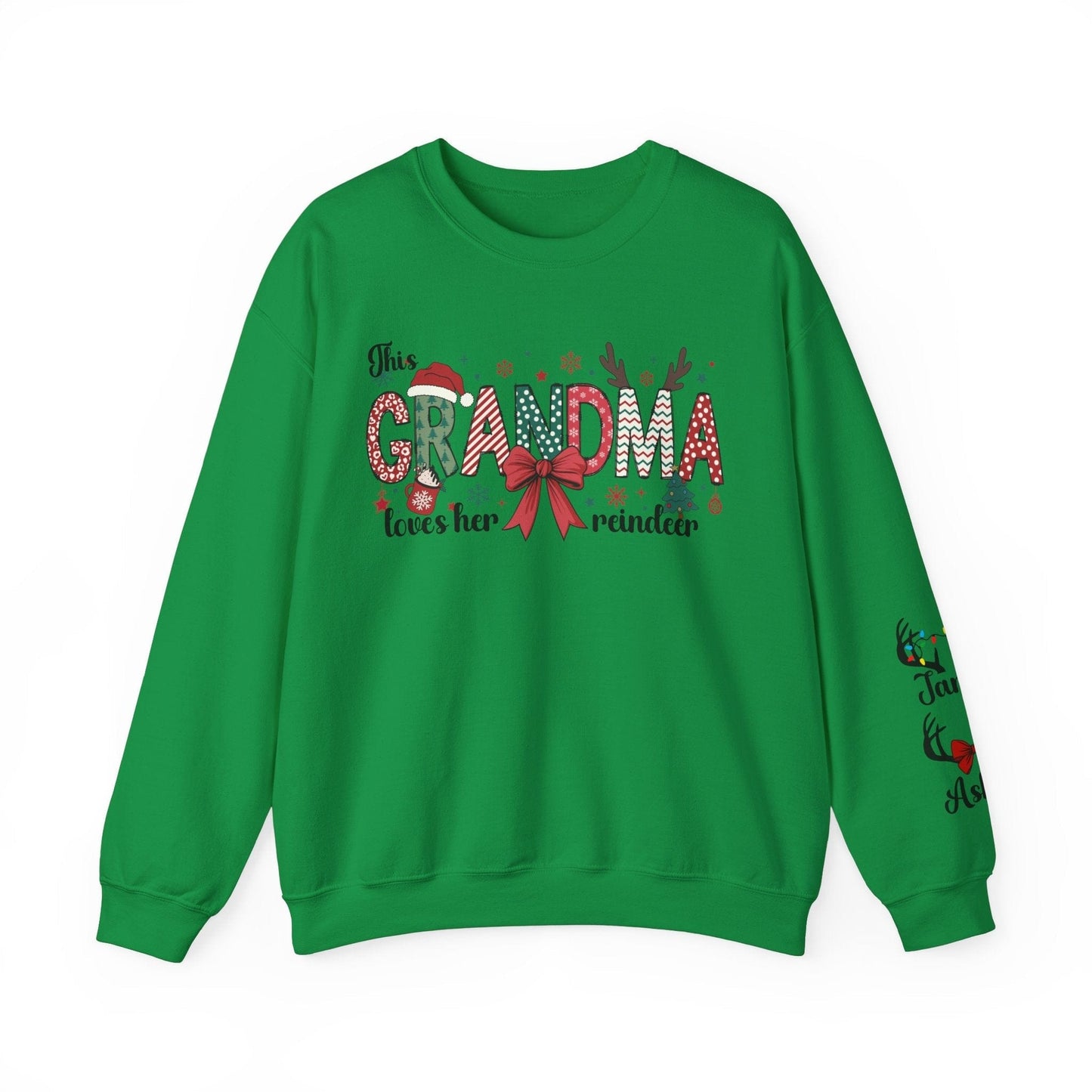 Sweatshirt S / Irish Green Grandma's Reindeer Custom Order