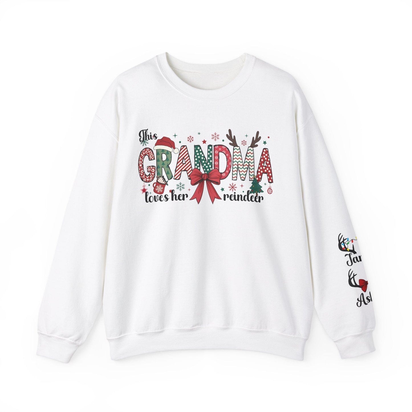 Sweatshirt S / White Grandma's Reindeer Custom Order